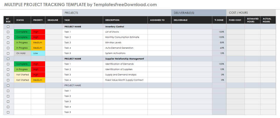 12+ Free Project Tracking Templates for Excel | Project Trackers