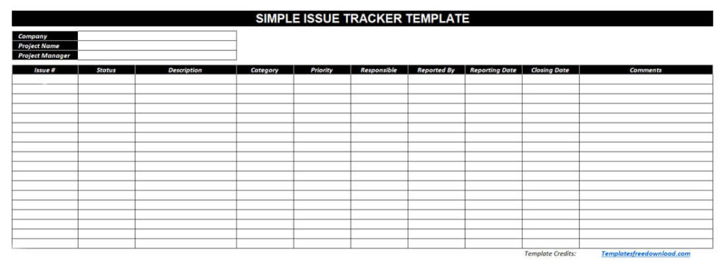 Free Issue Tracking Spreadsheet Template Excel Project Trackers 2790